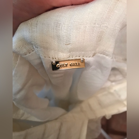 Cult Gaia elle grid straight leg linen pant flare hidden zip - Picture 7 of 7